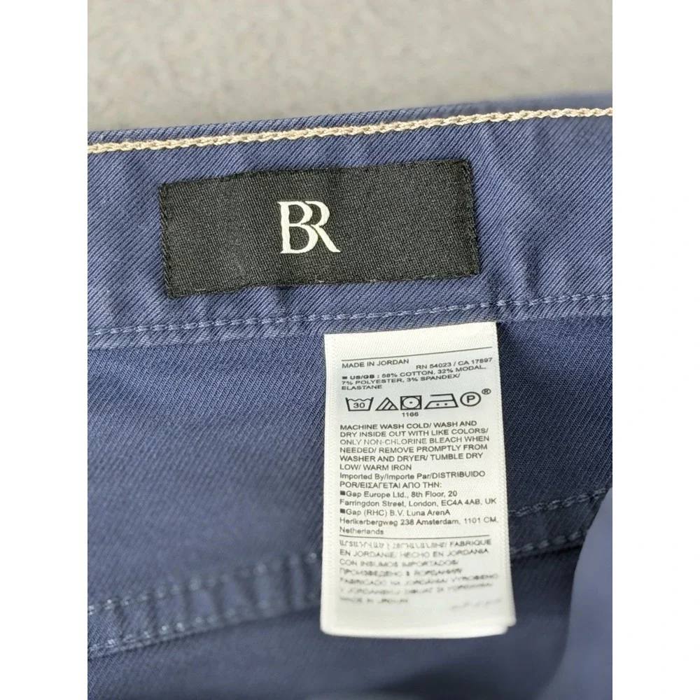 Banana Republic Slim Traveler Pants Mens 34x30 Slate Blue Stretch Office